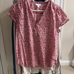 J. Jill Pink Short Sleeve Relaxed Blouse